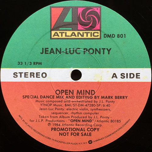 JEAN-LUC PONTY // OPEN MIND (SPECIAL DANCE MIX) (6:40) / (EDITED VERSION) (4:19)