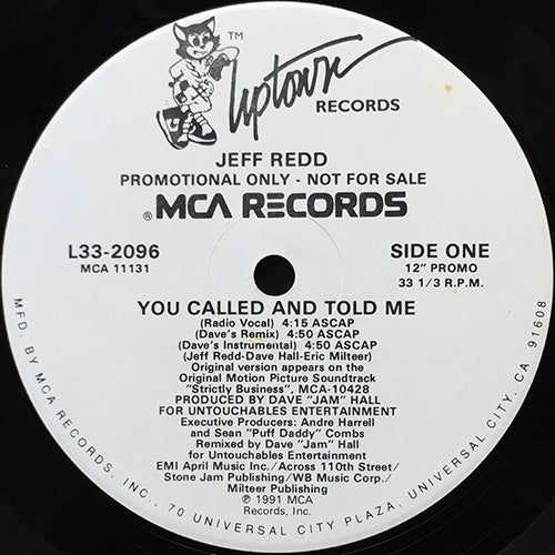 JEFF REDD // YOU CALLED AND TOLD ME (DAVE'S REMIX) (5VER)