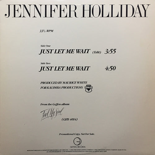 JENNIFER HOLLIDAY // JUST LET ME WAIT (4:50/3:55)