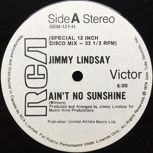 JIMMY LINDSAY // AIN'T NO SUNSHINE (6:00) / TOMORROW MORNING (4:58)