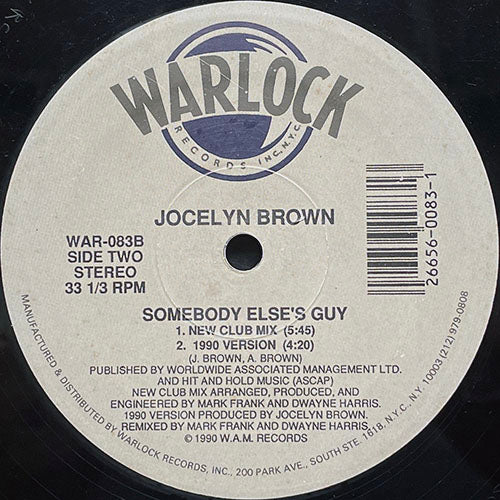 JOCELYN BROWN / OLIVER CHEATHAM // SOMEBODY ELSE'S GUY (NEW CLUB MIX /1990 VERSION) / TURN OUT THE LIGHTS