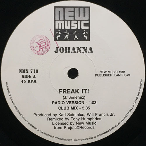 JOHANNA // FREAK IT (TONY HUMPHRIES REMIX) (4VER)