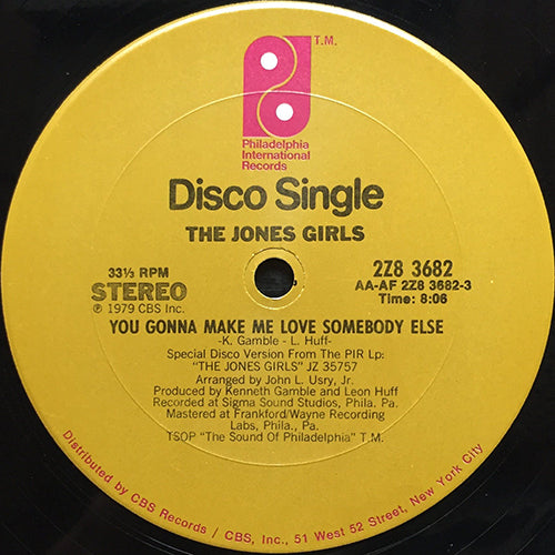 JONES GIRLS // YOU GONNA MAKE ME LOVE SOMEBODY ELSE (8:06) / WHO CAN I RUN TO (4:51)