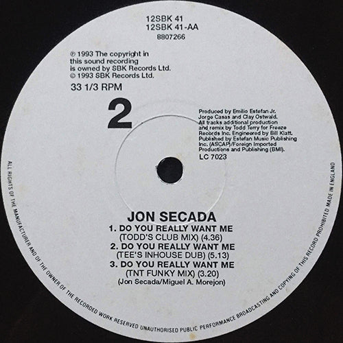 JON SECADA // DO YOU REALLY WANT ME (TODD TERRY & WEST END MIXES) (5VER)