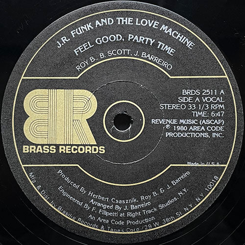 J.R. FUNK AND THE LOVE MACHINE // FEEL GOOD, PARTY TIME (6:47) / INST (5:40)