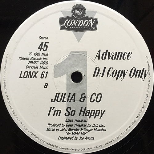 JULIA & COMPANY // I'M SO HAPPY (VOCAL/INST) / BREAKIN' DOWN (REMIX)
