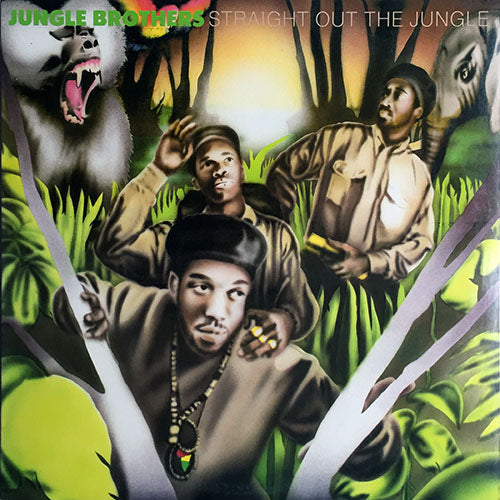 JUNGLE BROTHERS // STRAIGHT OUT THE JUNGLE (LP) inc. WHAT'S GOING ON / BLACK IS BLACK / JIMBROWSKI / I'M GONNA DO YOU / ON THE RUN / BEHIND THE BUSH / BECAUSE I GOT IT LIKE THAT / BRAGGIN & BOASTIN / SOUNDS OF THE SAFARI / JIMMY'S BONUS BEAT