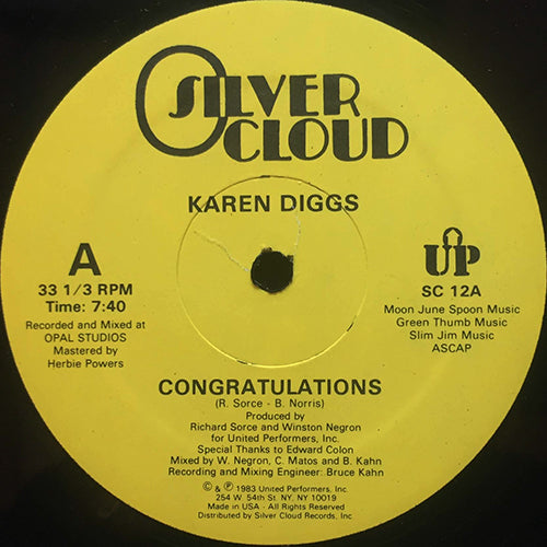 KAREN DIGGS // CONGRATULATIONS (7:40) / (VERSION) (4:50) / (DUB) (5:30)