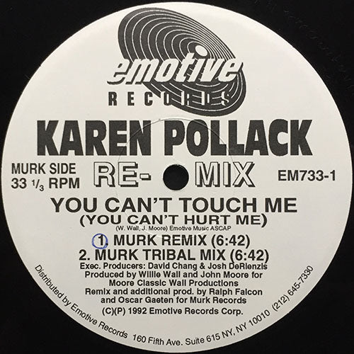 KAREN POLLACK // YOU CAN'T TOUCH ME (YOU CAN'T HURT ME) (MURK REMIX) (4VER)