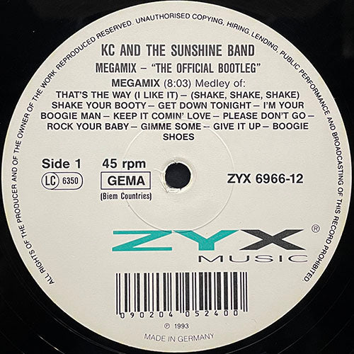 KC & THE SUNSHINE BAND // MEGAMIX - THE OFFICIAL BOOTLEG (8:03) / (SHORT RADIO MIX PART 1) (4:14) / DON'T STOP (6:12)