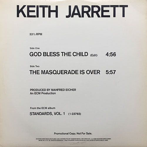 KEITH JARRETT // GOD BLESS THE CHILD (4:56) / THE MASQUERADE IS OVER (5:57)