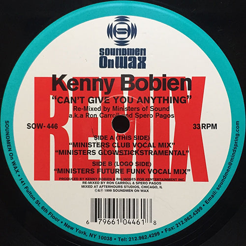 KENNY BOBIEN // CAN'T GIVE YOU ANYTHING (REMIX) (3VER)