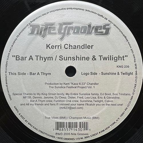 KERRI CHANDLER // BAR A THYM / SUNSHINE & TWILIGHT