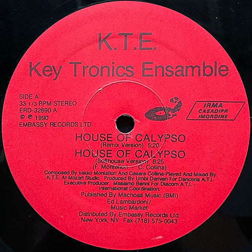 K.T.E. (KEY TRONICS ENSEMBLE) // HOUSE OF CALYPSO (3VER) / CALYPSO OF HOUSE