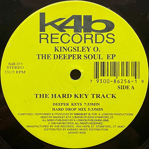 KINGSLEY O. // THE DEEPER SOUL (EP) inc. THE HARD KEY TRACK (2VER) / BURNIN UP (2VER)