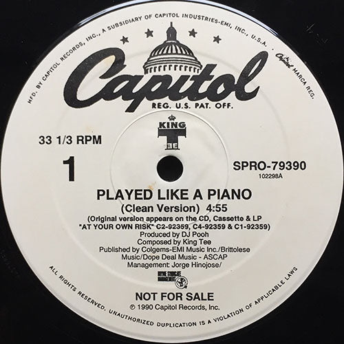 KING TEE // PLAYED LIKE A PIANO (2VER)