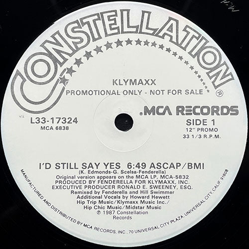 KLYMAXX // I'D STILL SAY YES (6:49) / ASK ME NO QUESTION (3:37)