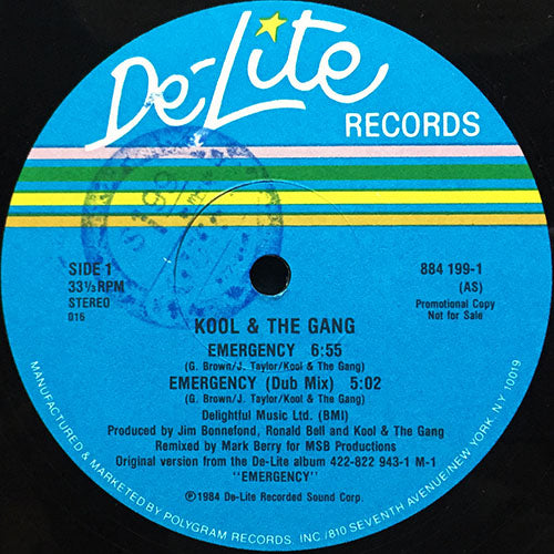 KOOL & THE GANG // EMERGENCY (EXTENDED REMIX) (6:55) / (DUB MIX) (5:02) / (ORIGINAL) (5:21) / YOU ARE THE ONE (4:20)