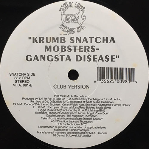 KRUMB SNATCHA // MOBSTERS - GANGSTA DISEASE (3VER)