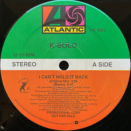 K-SOLO // I CAN'T HOLD IT BACK (3VER) / ROCK BOTTOM