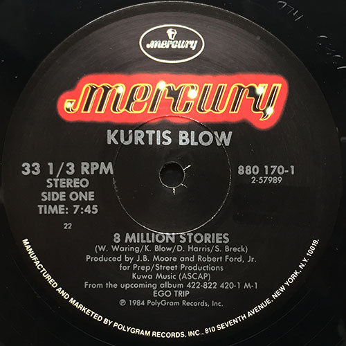 KURTIS BLOW // 8 MILLION STORIES (7:45) / AJ SCRATCH (5:45)