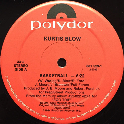 KURTIS BLOW / RALPH MacDONALD // BASKETBALL (6:22) / (IT'S) THE GAME (4:35)