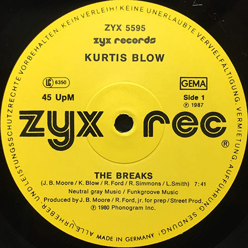 KURTIS BLOW // THE BREAKS (7:41) / RAPPIN BLOW (PART 2) (4:41)