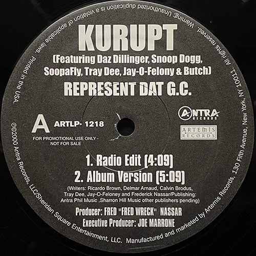 KURUPT feat. DAZ DILLINGER, SNOOP DOGG, SOOPAFLY, TRAY DEE, JAY-O-FELONY & BUTCH // REPRESENT DAT G.C. (4VER)
