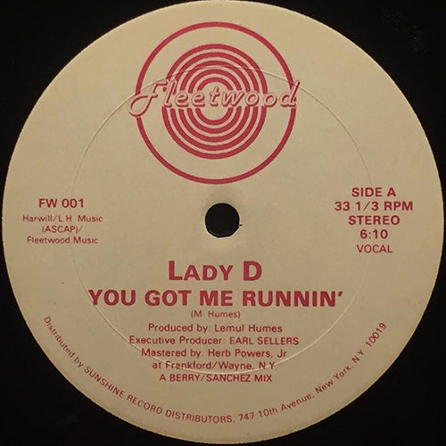 LADY D // YOU GOT ME RUNNIN' (6:10) / DUB (6:10)