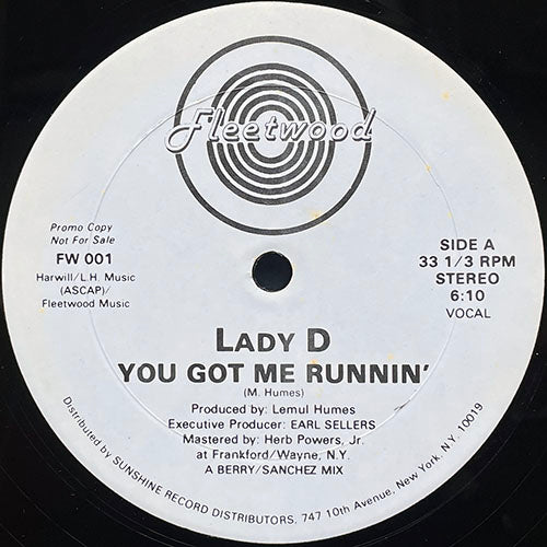 LADY D // YOU GOT ME RUNNIN' (6:10) / DUB (6:10)