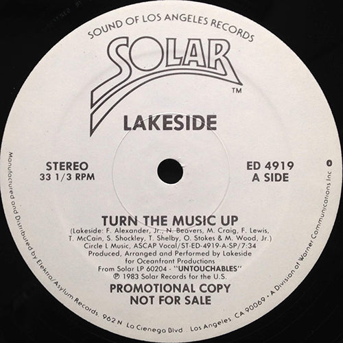 LAKESIDE // TURN THE MUSIC UP (7:34) / (INSTRUMENTAL DUB) (7:40) / ALIBI (4:35)