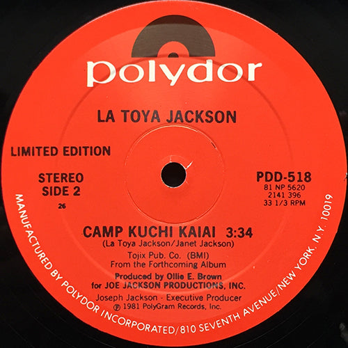 LA TOYA JACKSON // STAY THE NIGHT (5:45) / CAMP KUCHI KAIAI (3:34)