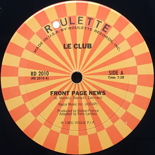 LE CLUB // FRONT PAGE NEWS (7:28) / INST (5:43) / UN FAIT DIVERS ET RIEN DE PLUS (7:25)