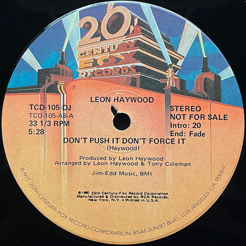 LEON HAYWOOD // DON'T PUSH IT DON'T FORCE IT (5:28)