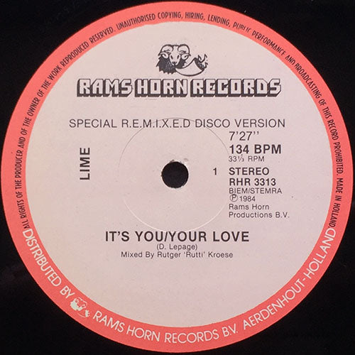 LIME // IT'S YOU/YOUR LOVE (SPECIAL R.E.M.I.X.E.D. DISCO VERSION) (7:27)