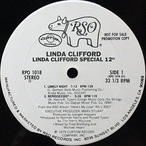 LINDA CLIFFORD // LINDA CLIFFORD SPECIAL 12" (EP) inc. LONELY NIGHT (7:12) / REPOSSESSED (5:36) / KING FOR A NIGHT (7:14) / I JUST WANNA WANNA (5:06)