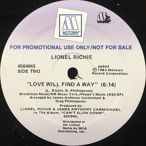 LIONEL RICHIE // DANCING ON THE CEILING (7:10) / LOVE WILL FIND A WAY (6:14)