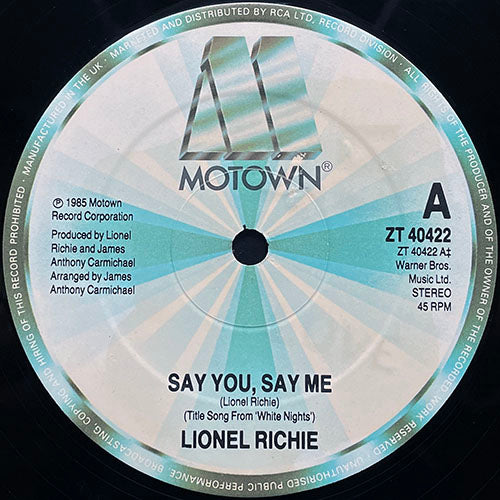 LIONEL RICHIE // SAY YOU, SAY ME / CAN'T SLOW DOWN (4:40)