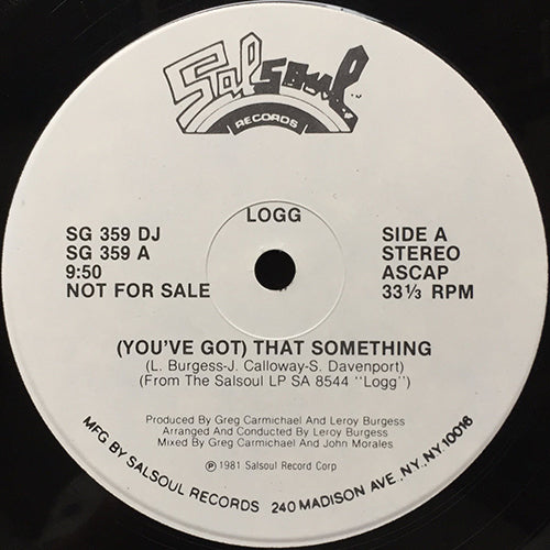 LOGG // (YOU'VE GOT) THAT SOMETHING (9:50) / DANCING INTO STARS (11:05)