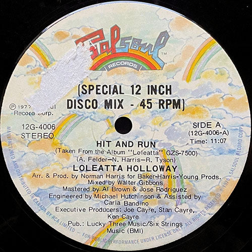 LOLEATTA HOLLOWAY // HIT AND RUN (11:07) / WE'RE GETTING STRONGER (7:23)