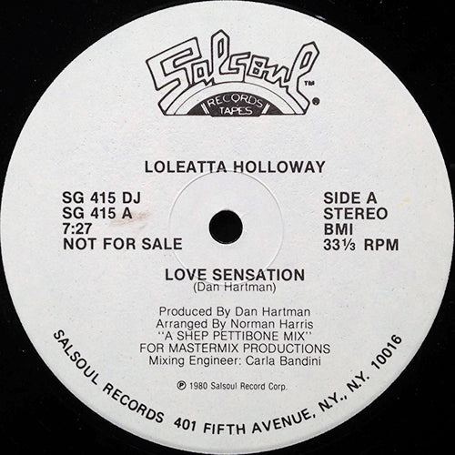 LOLEATTA HOLLOWAY // LOVE SENSATION (SHEP PETTIBONE MIX) (7:27) / INST (6:40) / ACAPPELLA (3:00)