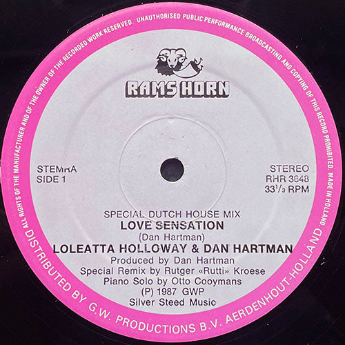 LOLEATTA HOLLOWAY & DAN HARTMAN // LOVE SENSATION (SPECIAL DUTCH HOUSE MIX) / (ALBUM VERSION) (6:14)