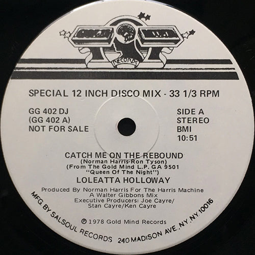 LOLEATTA HOLLOWAY / SALSOUL ORCHESTRA // CATCH ME ON THE REBOUND (10:51) / INST (7:22)