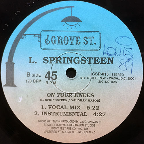 L. SPRINGSTEEN / SH-ROCK AND CUT MASTER FUNK (AKA H.B.O.) // ON YOUR KNEES (2VER) / THE GANGSTER SCENE (2VER)