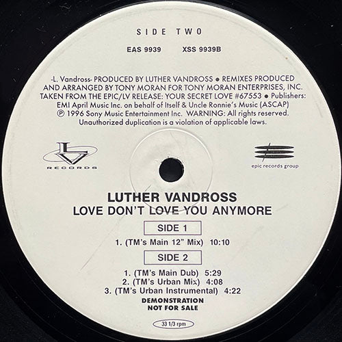 LUTHER VANDROSS // LOVE DON'T LOVE YOU ANYMORE (TONY MORAN REMIX) (4VER)