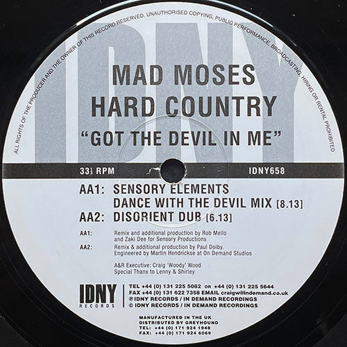 MAD MOSES HARD COUNTRY // GOT THE DEVIL IN ME (4VER)