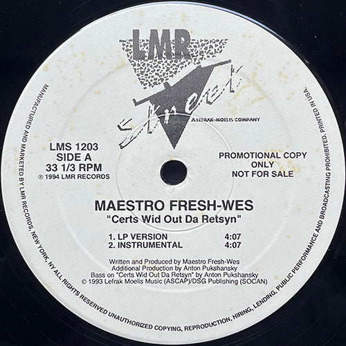 MAESTRO FRESH-WES // CERTS WID OUT DA RETSYN (5VER)