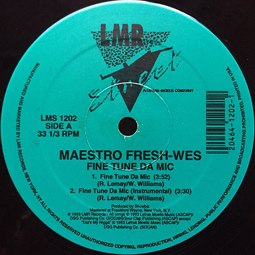 MAESTRO FRESH-WES // FINE TUNE DA MIC (2VER) / MAKE IT FOR THE RUFF / DAT'S MY NIGGA (2VER)