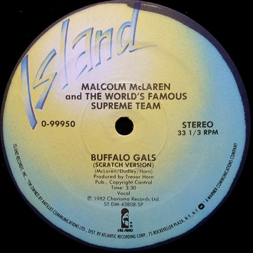 MALCOLM McLAREN // BUFFALO GALS (SCRATCH VERSION) (3:30) / SHE'S LOOKING LIKE A HOBO (3:35) / BUFFALO GALS (TRAD SQUARE) (3:43)