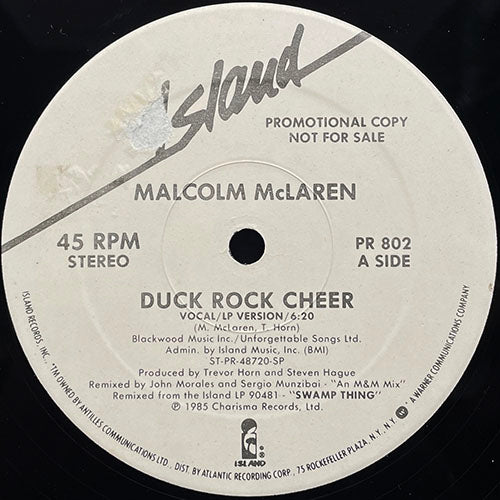 MALCOLM McLAREN // DUCK ROCK CHEER (6:20/3:55) / FANS (3:50)